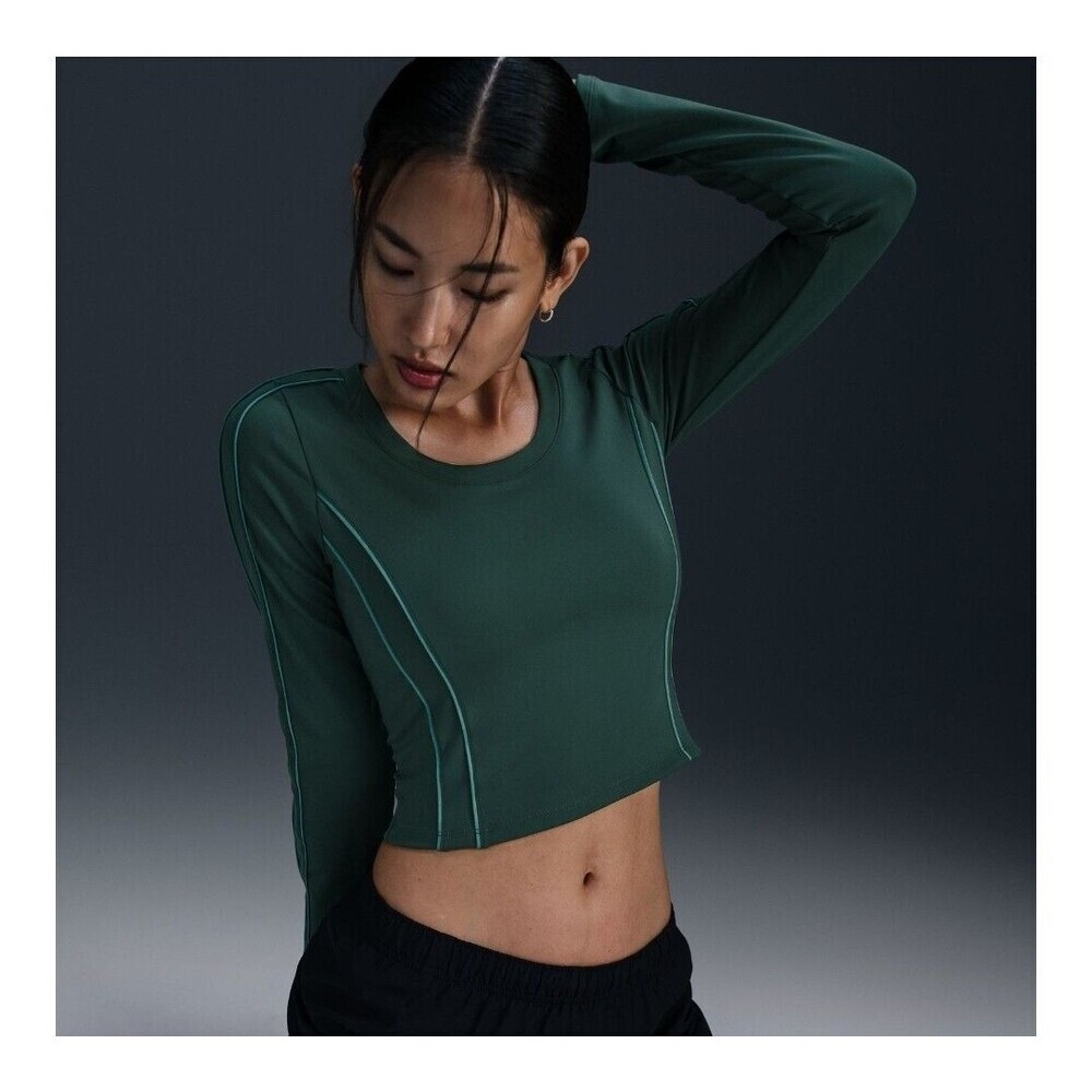 NEW Nike ONE Fitted Dri-Fit LS Cropped Top Black Size XL NWT $60 Dri Fit - Picture 6 of 10
